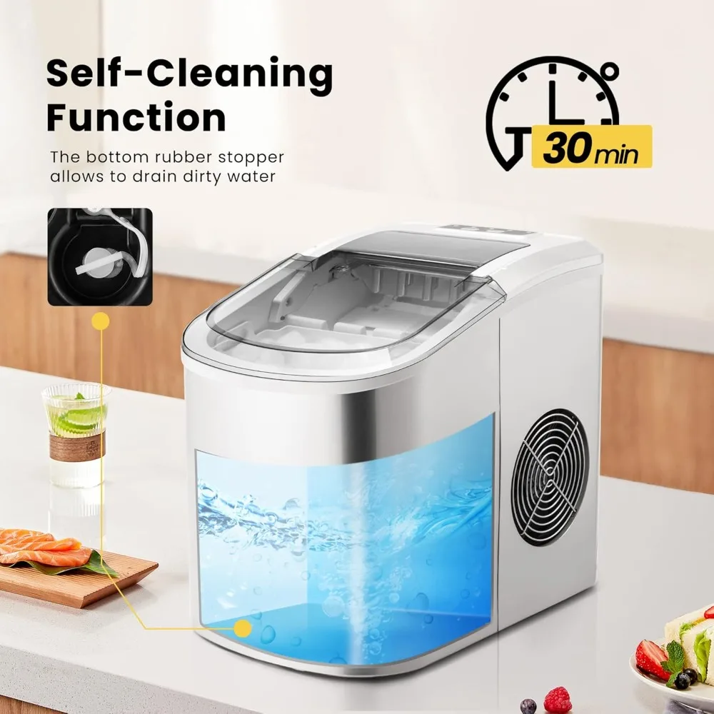 HAOYUNMA    Electric Portable Compact Countertop Automatic Ice Cube Maker Machine with Dual Blades Ice Crusher Shaver