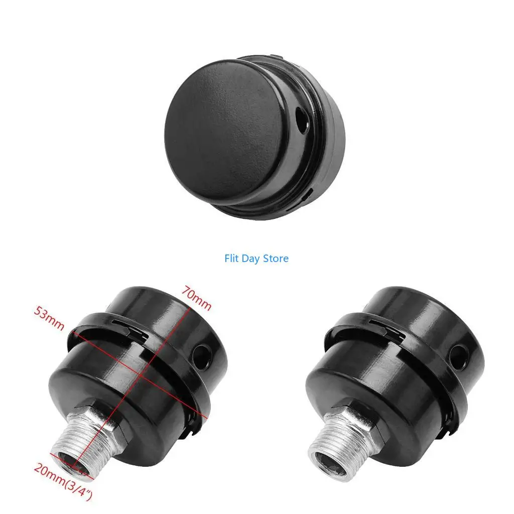 F92C Air Compressor Oil Filter Parts Muffler 3/4in 20mm Metal Silencers Air Compressor Thread for Air Compressor Spare