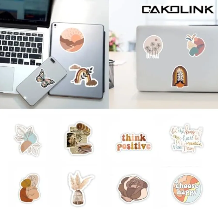 Vintage Aesthetic Stickers 50 Pcs, Vinyl Waterproof Stickers for Water Bottles Laptop Phone Computer Guitar 1 view 5