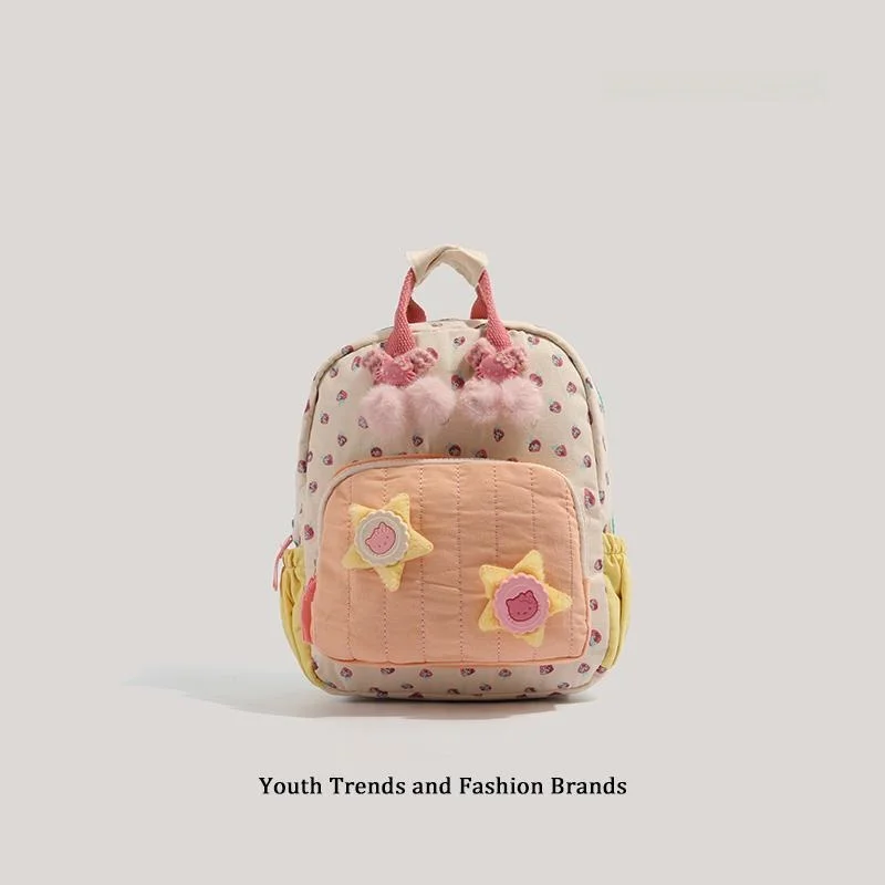 

Cute Stberry And Star Contrast Color oulder Bag Soft Girl Durable Multi-Functional Bapa for Casual Travel