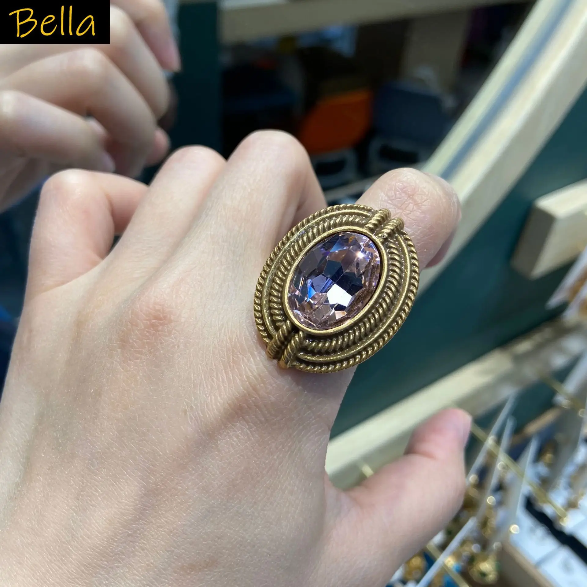 

vintage gold color open ring for women daily wear party jewelry