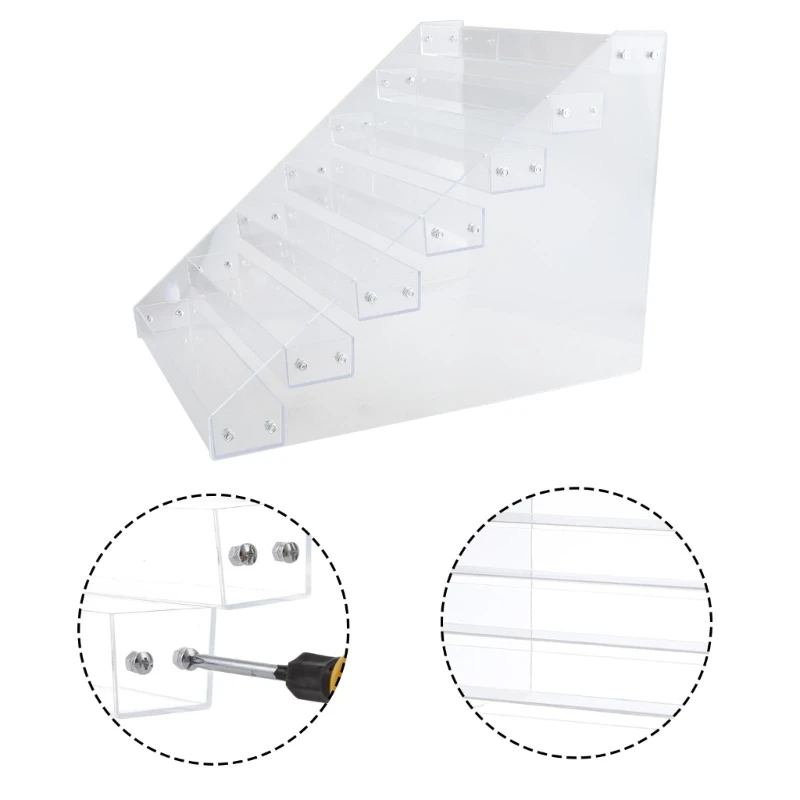 Kunststudio's Essentiële acryl verfrek Paintbuis Organisatoren Acryl 7 Lagen Stand met borstelsectie voor kunstbenodigdheden