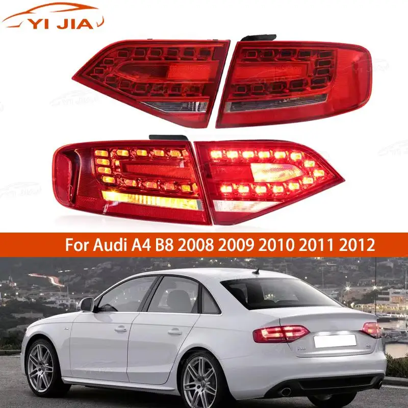 LED Taillights Assembly For Audi A4 B8 2008 2009 2010-2012 Stop Brake Lights LED Rear Turn Signal Lamp Car Accessorie