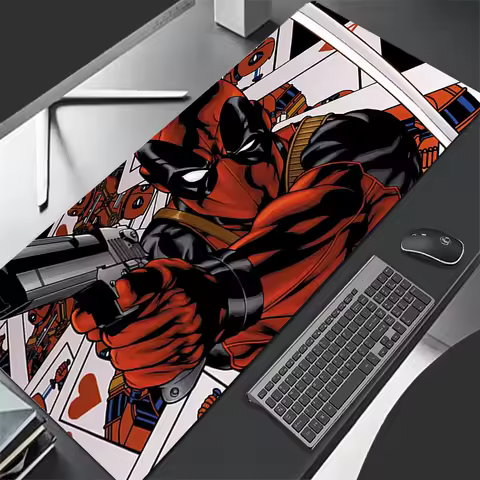 Mouse Pad XL Lockedge Large Gaming Accessories Computer Gamer Keyboard Pad Marvel Deadpool Mouse Mat Desk XXL Mousepad For gift