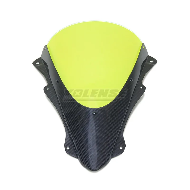 Real Carbon Fiber Motorcycle Screen Windshield Fairing Windscreen Baffle Wind Deflectors For ZX-4R ZX-4RR ZX4R ZX4RR 2023-2024