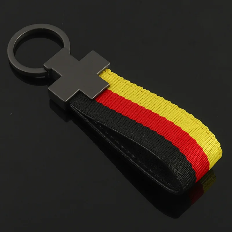 keychain italia Italy Germany Flag Car Accessories Keychain Outdoor Sport Styling Car Key Ring Metal and Cloth Universal