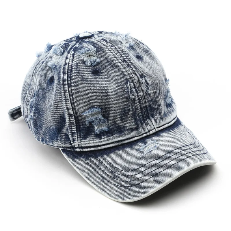 1 Stück Y2K-Style Cowboy-Baseballkappe mit Löchern für Damen und Herren, Klassische Kappe mit Gebogenem Schirm und Weichem Oberteil – Detail 5