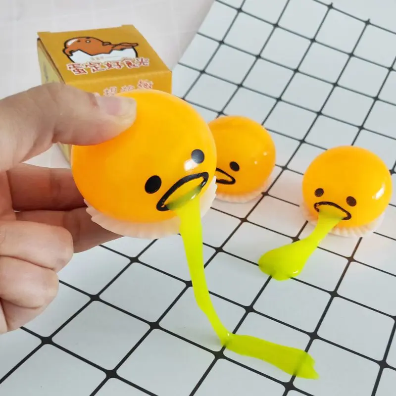 Gudetama Egg Yolk Stress Ball Yellow Relieve Stress Toy Funny Squeeze Tricky Antistress Sticky Decompression Disgusting Egg Toys