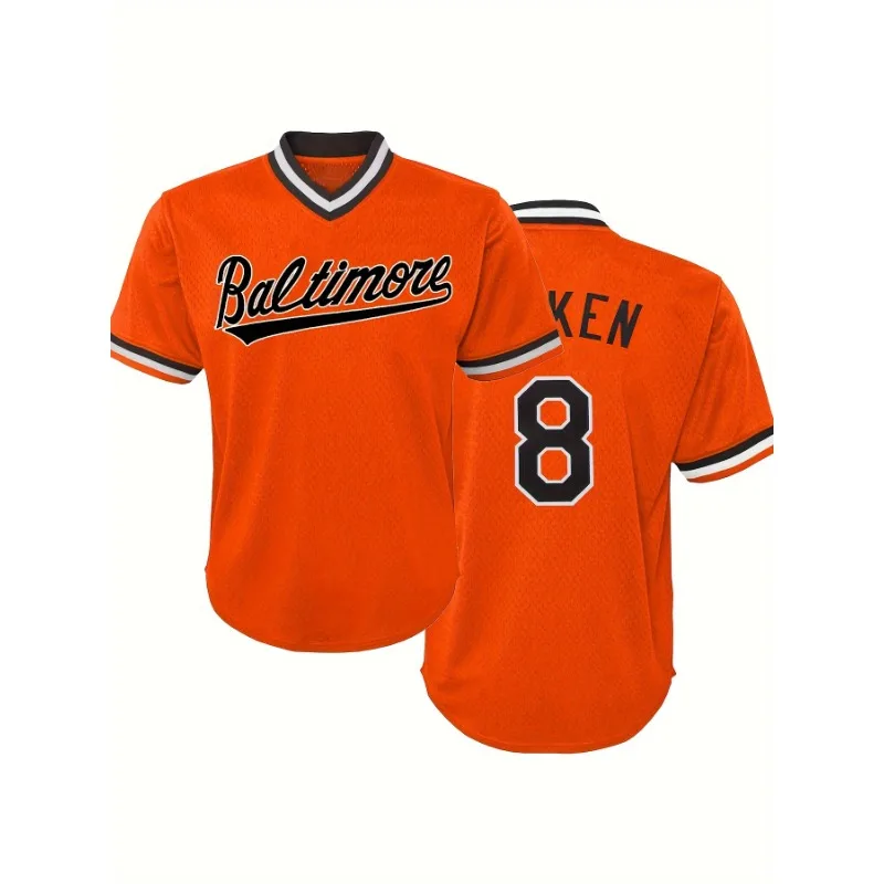 

Men's Baseball Jersey T-shirt, Match Party Training Short Sleeve Top for Males Embroiderey Cheap High Quality Outdoor Sportswear