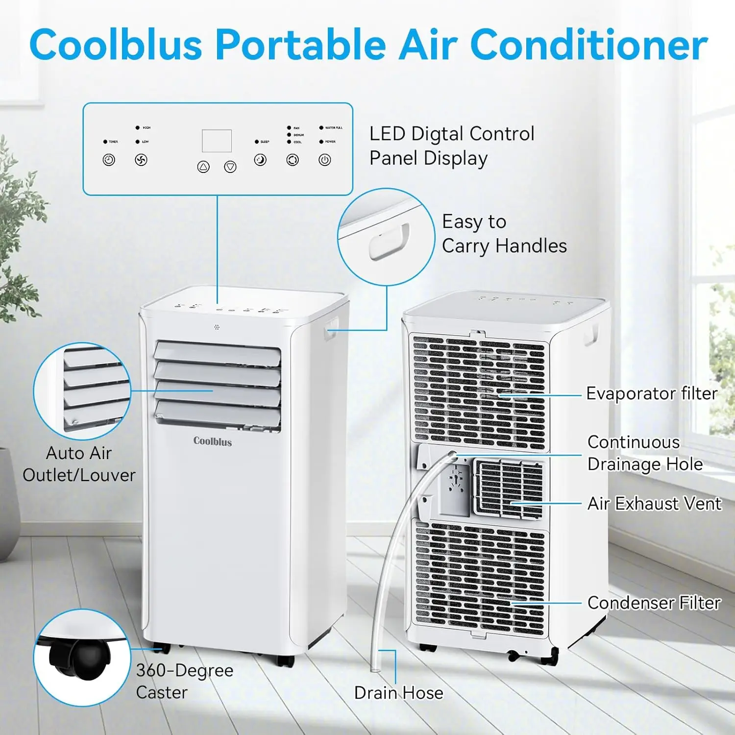 Portable Air Conditioner, 12000BTU, White