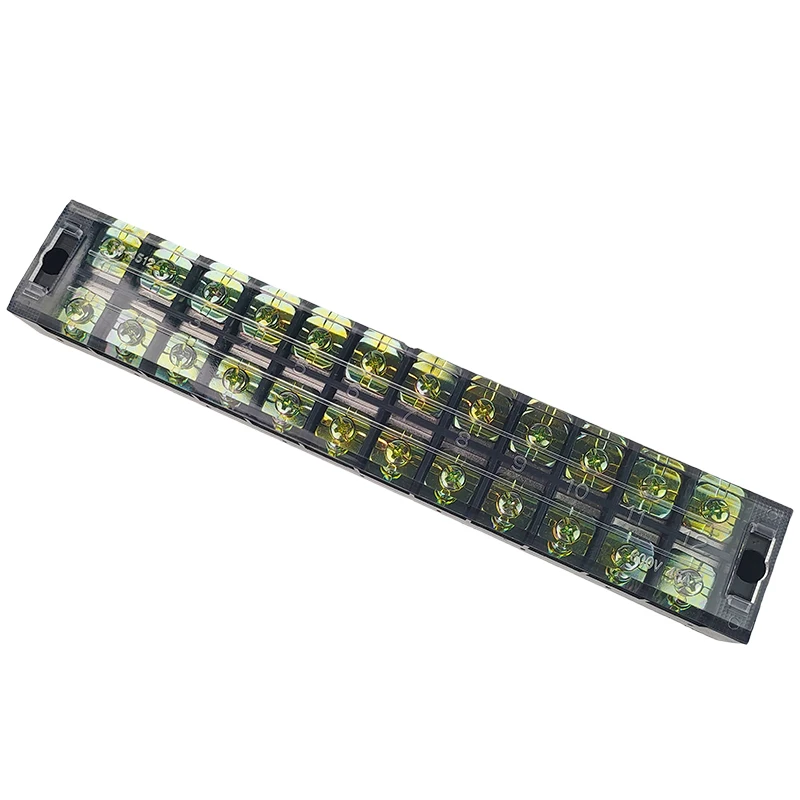 1Pcs TB4512 45A 600V Dual Row Barrier Screw Terminal Block Strip Wire Connector Insulated DIY Electrical Fix Fence High Quality