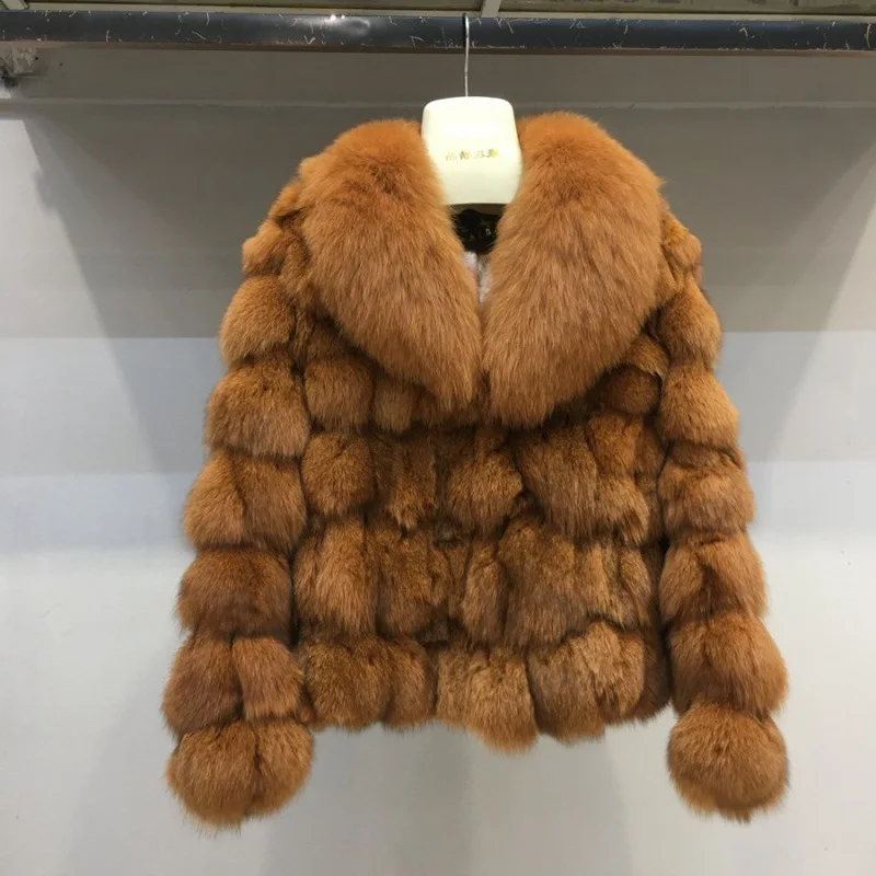 

Hot Sale Haining Fur 2024 Winter Fox Fur Collar Short Fox Head Fur Coat Women's Wear True Fox Fur Grass