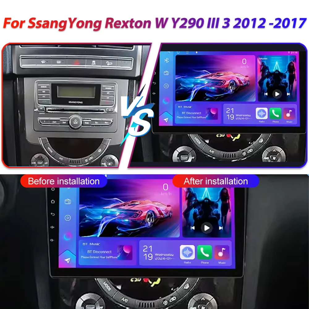 Android 16 For SsangYong Rexton W Y290 III 3 2012 -2017 Car Radio Multimedia Video Player Navigation Android Auto Carplay