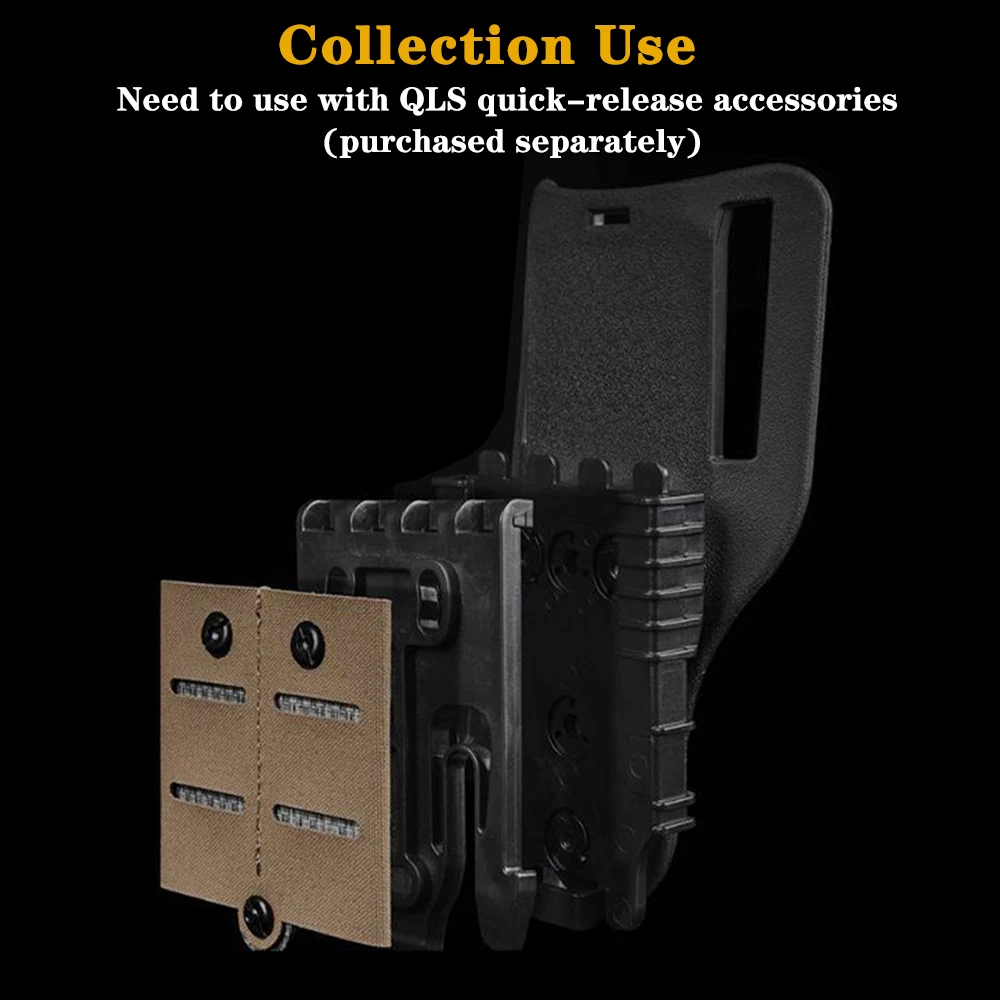 QLS MOLLE M System Mounting Adapter Accessories，Polymer Modular Belt Accessories For Hunting Shooting Magazine Bags，Black/Brown - view 6