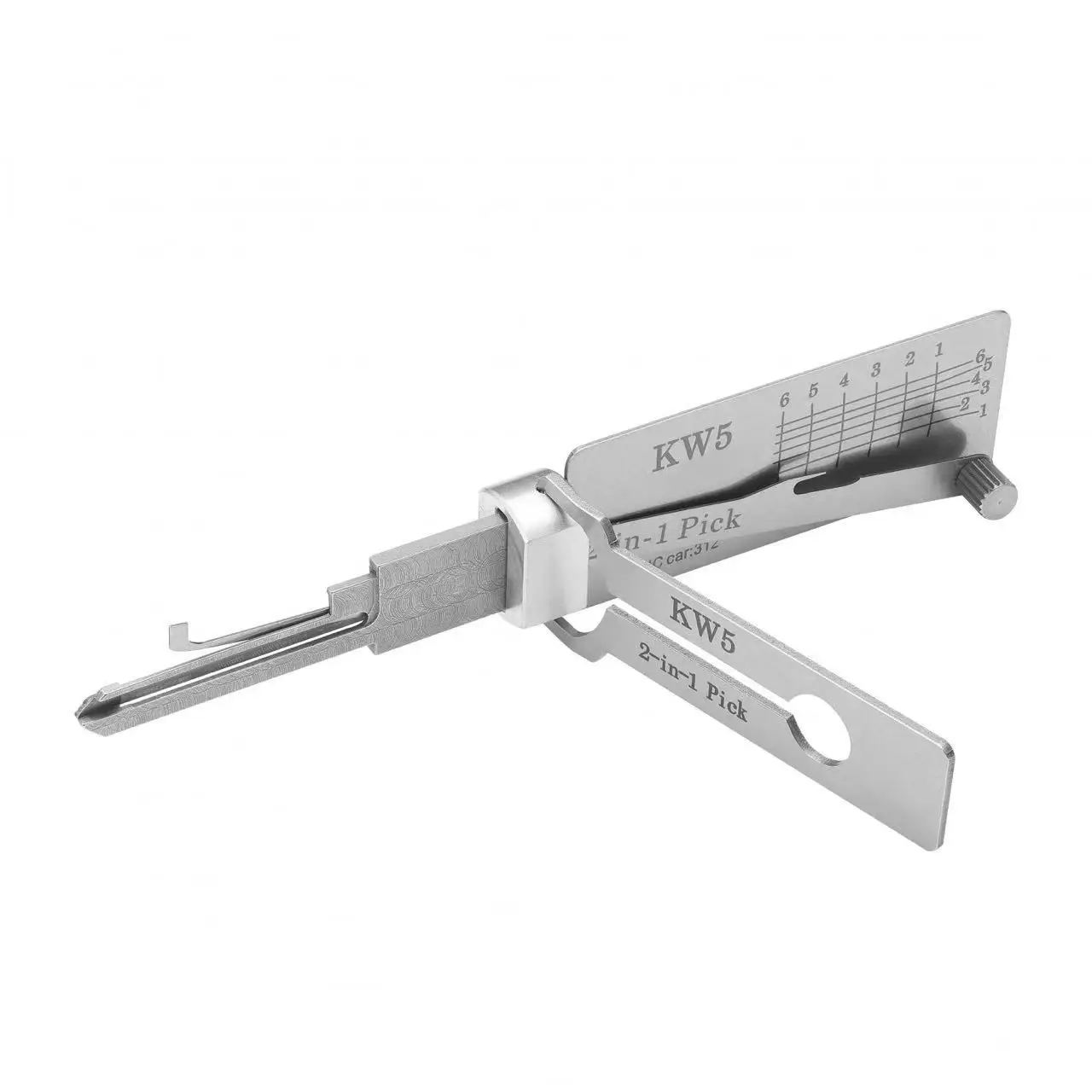 1PC Silver Locksmith Tools 2 In 1 KW1/KW5 Lock Key Precision Hook and Pick Set Maintenance Repair Tool Car Unlocking Engineering image 3