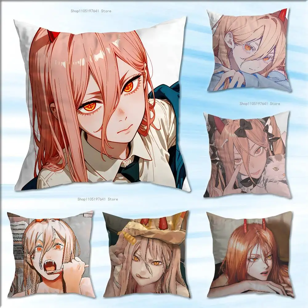 

Anime P-Power Cat Pillow Case For Sofa Decor Car Office Room Printing Cushion Cover Decorations and Protector