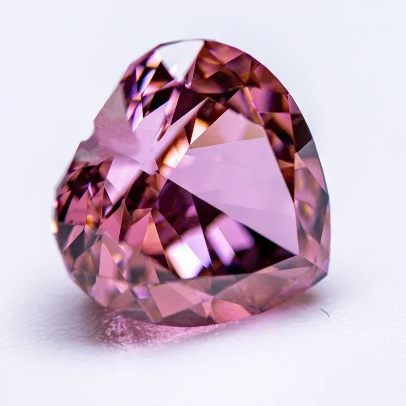 

L-TOP Cubic Zirconia Wholesale No Certificate Crushed Ice Cut Heart Shape Padparadscha Color Charms Beads for Diy Jewelry Makin