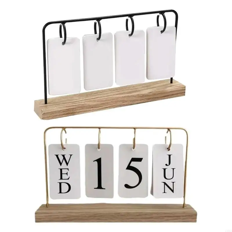 

Дружественный многоразовый деревянный настольный календарь с откидным дисплеем даты, современный домашний офис 24BB
