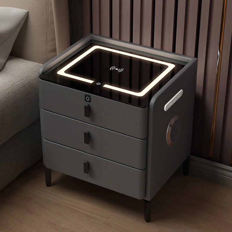 

Smart Console Nightstand Frames Cabinets Luxury Storage Mobile Bedroom Night Stand Vanity Mesa De Noche Living Room Furniture