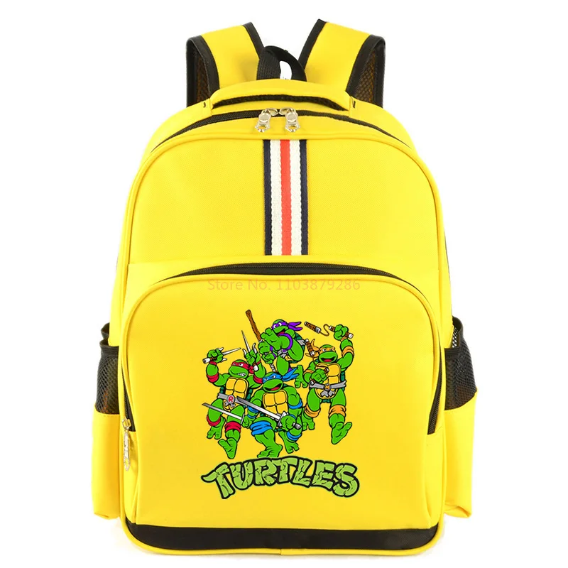 Teenage Ninja Turtle Backpack Anime Cartoon Print Kids Boys Girls Large Capacity Primary School Bag Student Storage Knapsack