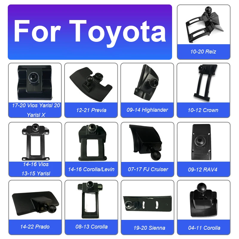 Support de téléphone dédié pour voiture, Base spéciale pour Toyota Highlander Corolla Sienna Camry RAV4 Vios, Clip de support de ventilation