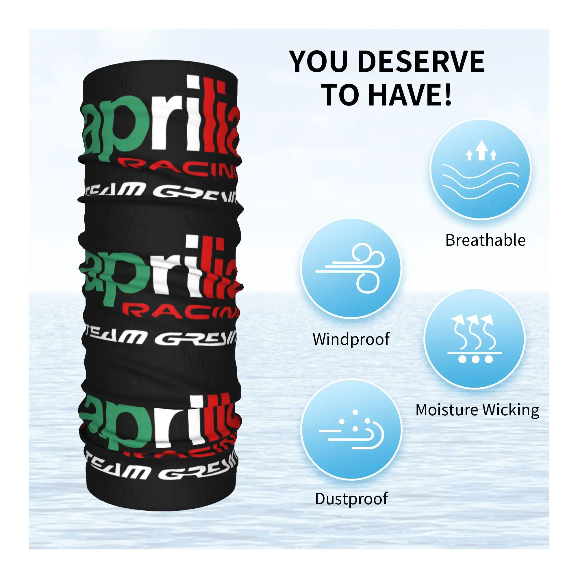 カスタム A-Aprilias ロゴバンダナネックウォーマー女性男性冬ハイキングスキースカーフゲートルオートバイフェイスカバー