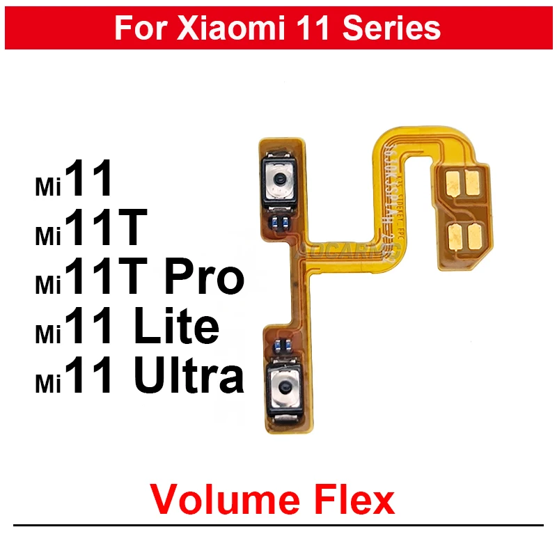 For Xiaomi 11 Ultra 11T Pro Mi11 Lite  Volume Bottons Up Down Flex Cable Repair Parts