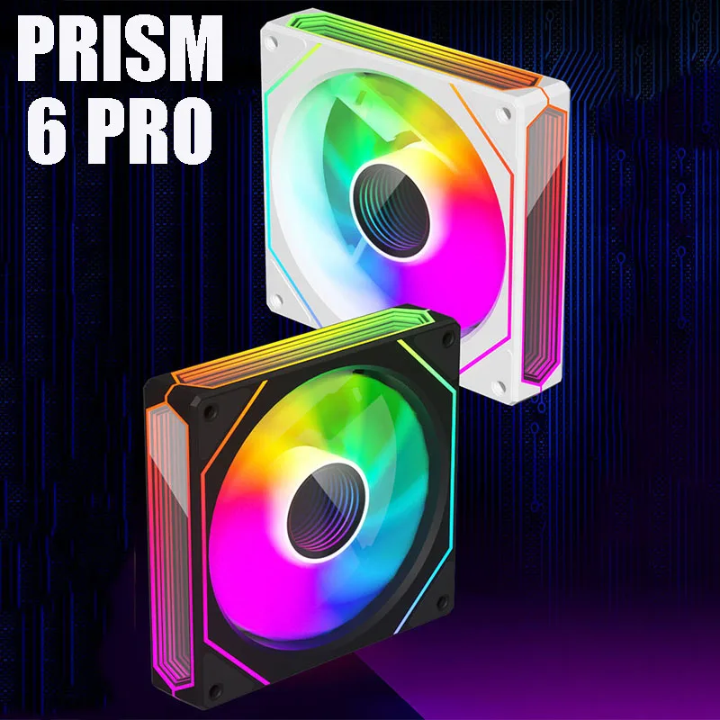 OEM PRISM 6 PRO Computer Chassis Fan 12cm ARGB 4 Pin PWM Quiet Cooling Fan 12V Large Air Volume 64.8CFM/800-1600RPM