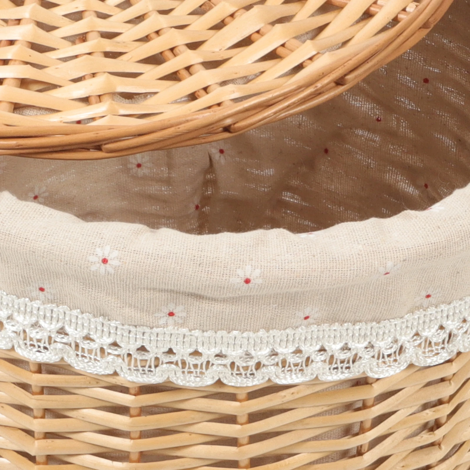 

Handmade Woven Laundry Large Capacity Lidded Storage Basket For Home Hotel Sundries Organizer Weaving Basket