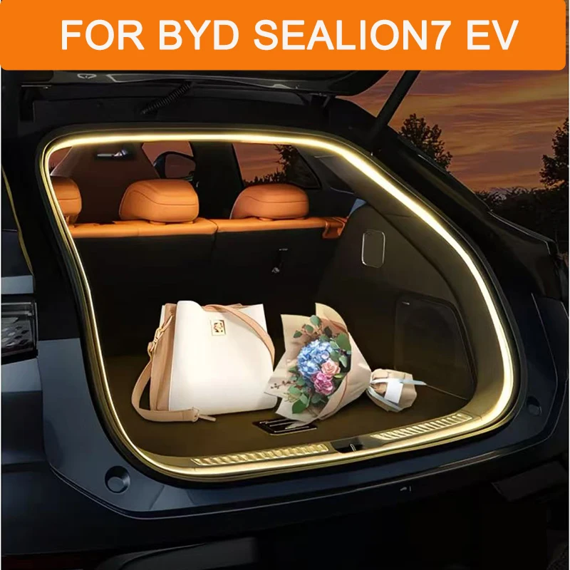 For BYD SEALION7 SEALION 7 Sea Lion 7 EV Car Boot Luminous Trunk LED Light Strips Waterproof Flexsible Car Accessory