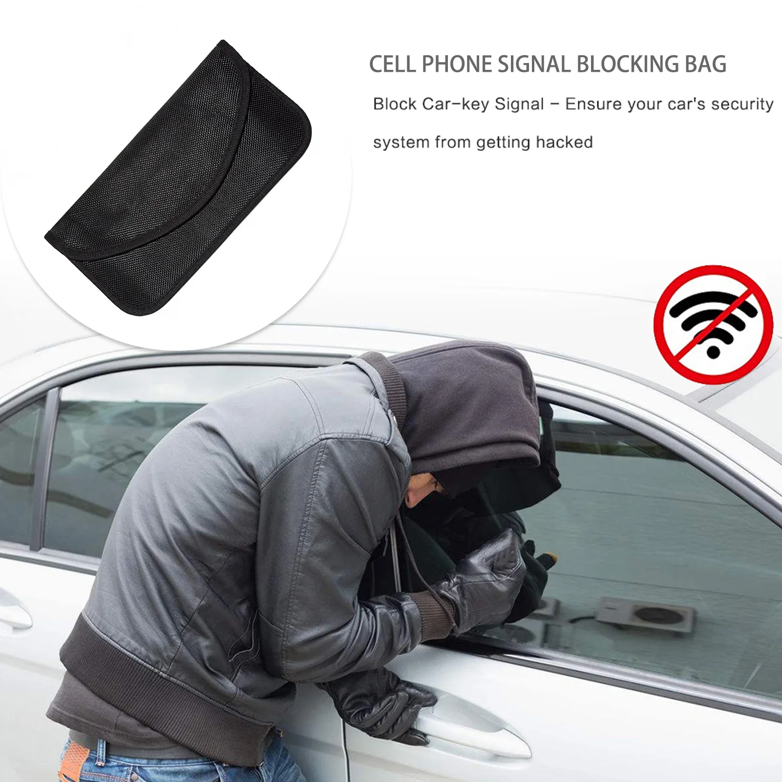 Signal Blocking Bag Mobile Phone Anti-radiation RFID Signal Shielding FOB Faraday Bag Car Key Radiation Protection Storage Bag