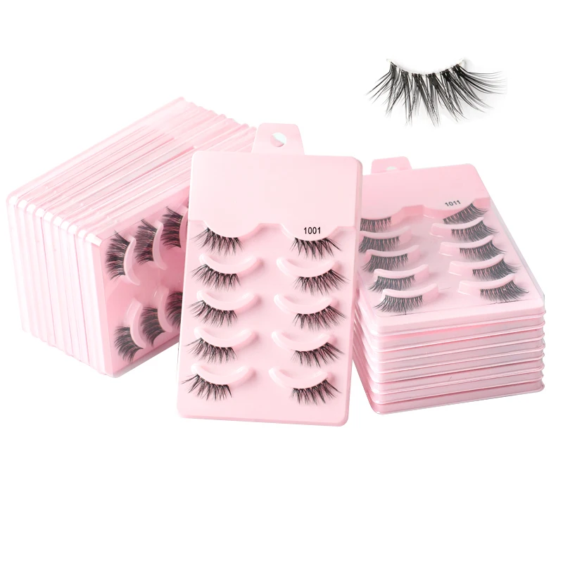 Wholesale Half Eye Lashes Mink Lashes Faux Eyelashes Mink False Eyelashes Natural Long Lashes Eyelash Extension False Eyelashes