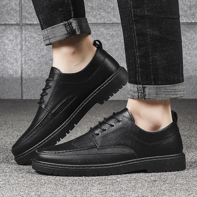 Mens Leather Shoes British Style Business Casual Shoes Men Loafers Driving Footwear Moccasins Men Formal Dress Working Shoes