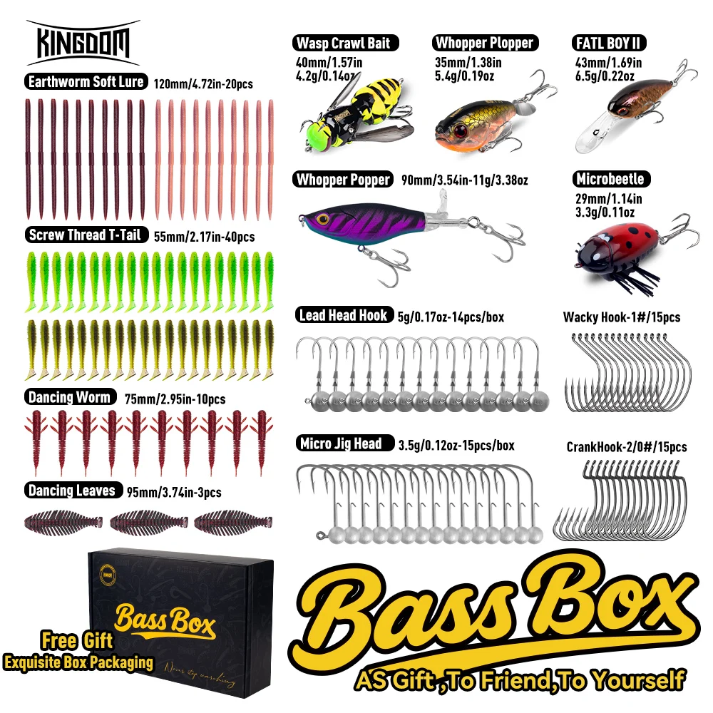 

Набор рыболовных приманок Kingdom, 5/62/132 шт., мягкая приманка с джиг-головкой, искусственная приманка, кривошипный крючок для форели/щуки/окуня, набор для многофункциональной рыбалки