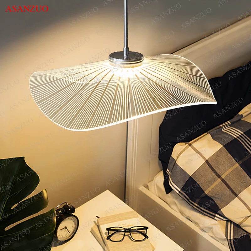 Imagem -04 - Lâmpada Suspensa Led Moderna com Folha de Lótus Simples Luzes Pendentes Sala de Estar Nórdica Decoração de Casa Luminárias 50cm