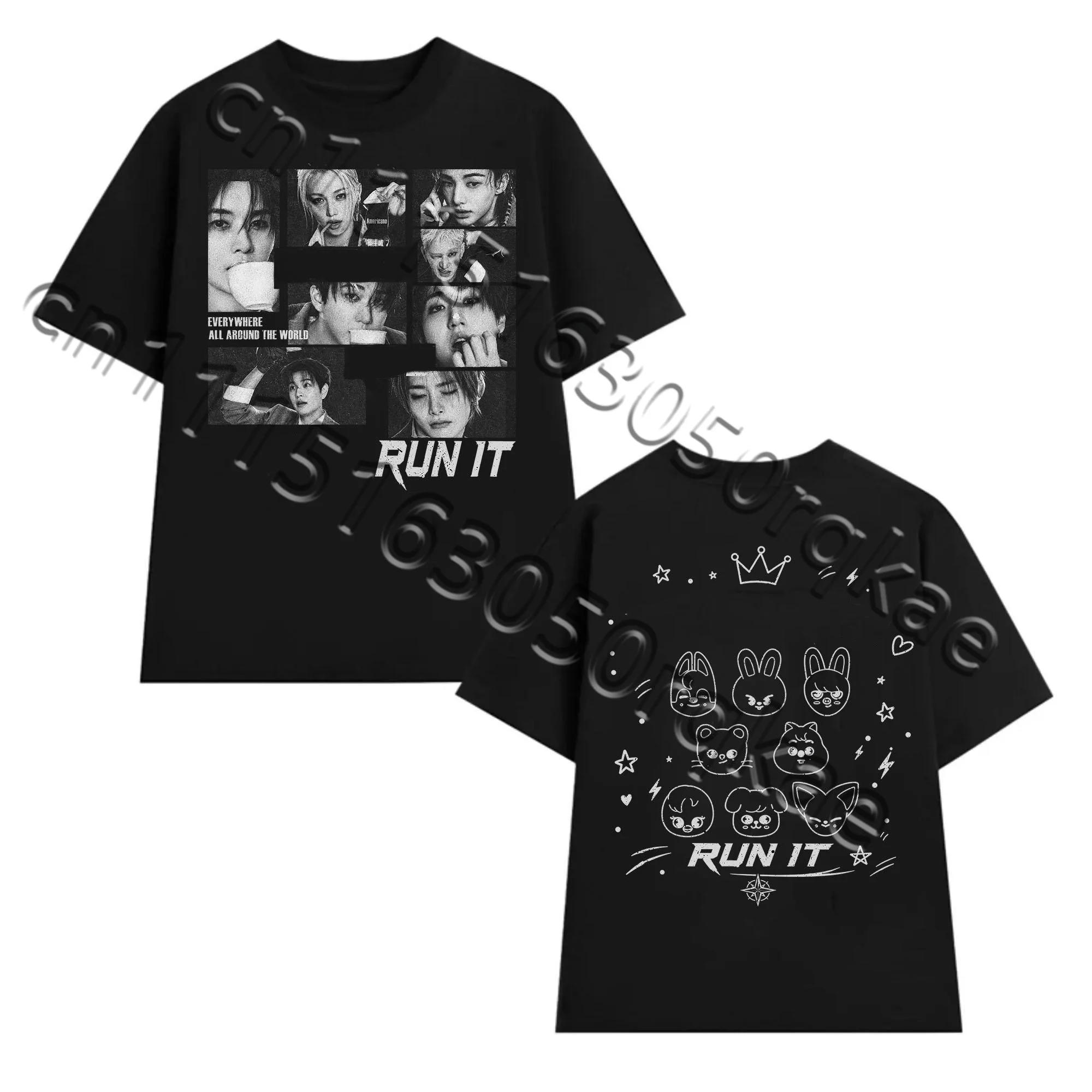 Run It Unisex Jersey 2026 KPOP Concert Sport Casual T-shirt Fan Gift Streetwear Oversize Short Sleeve Men's T-shirt