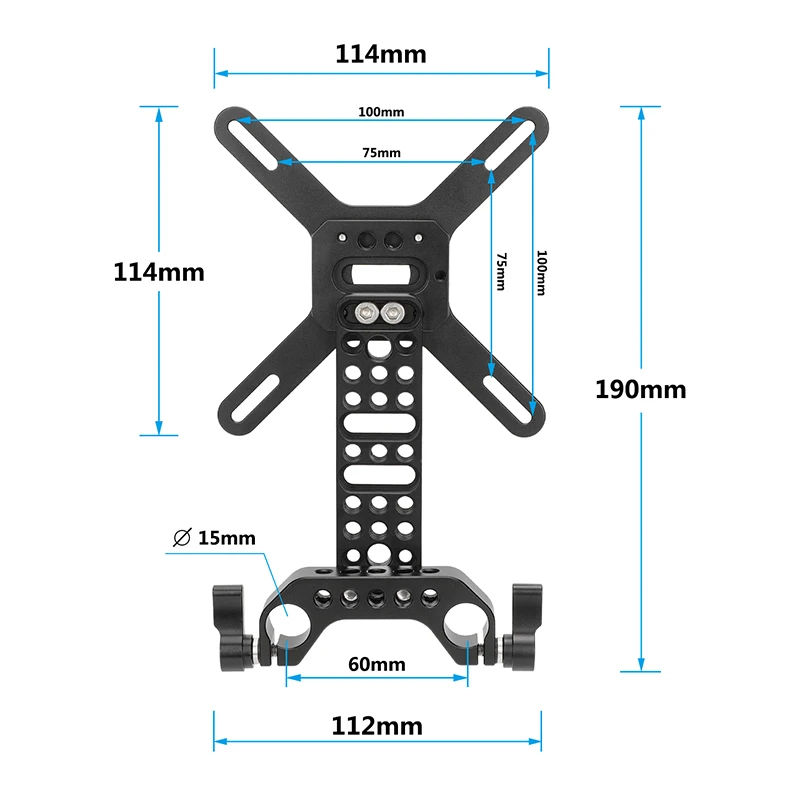 CAMVATE VESA Monitor Bracket LCD Screen Mount Stand with 15mm LWS Dual Rod Clamp Holder For 13\