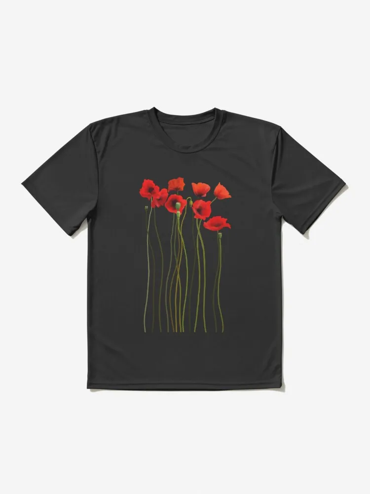 Poppies Active T-Shirt Oversized T-shirts For Women/Men Clothing New Fashion Top Tees