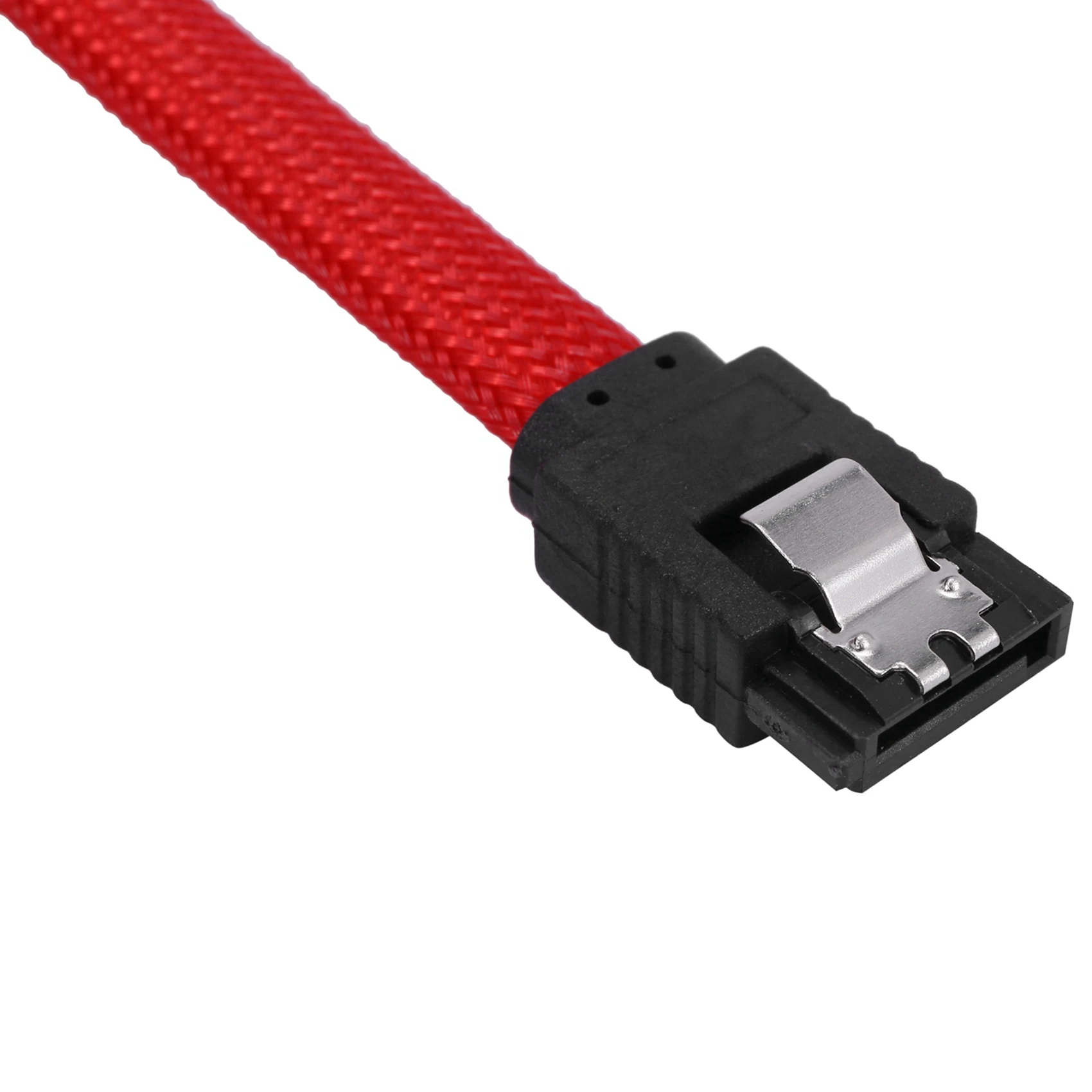 A003 2X 50CM SATA 3.0 III SATA3 Cable de datos de 7 pines Cables SSD de 6 Gb/S Cable de datos de disco duro con funda de nailon Versión premium (rojo)