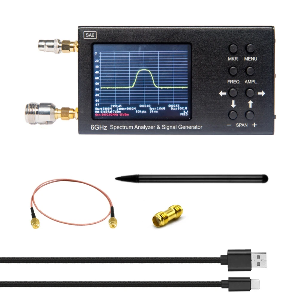 

SA6 Portable 6GHz Spectrum Analyzer & Signal Genertor 6G Vector Network Analyzer, TO,2G,3G,4G,LTE, CDMA, DCS, GSM, GPRS, GLONASS