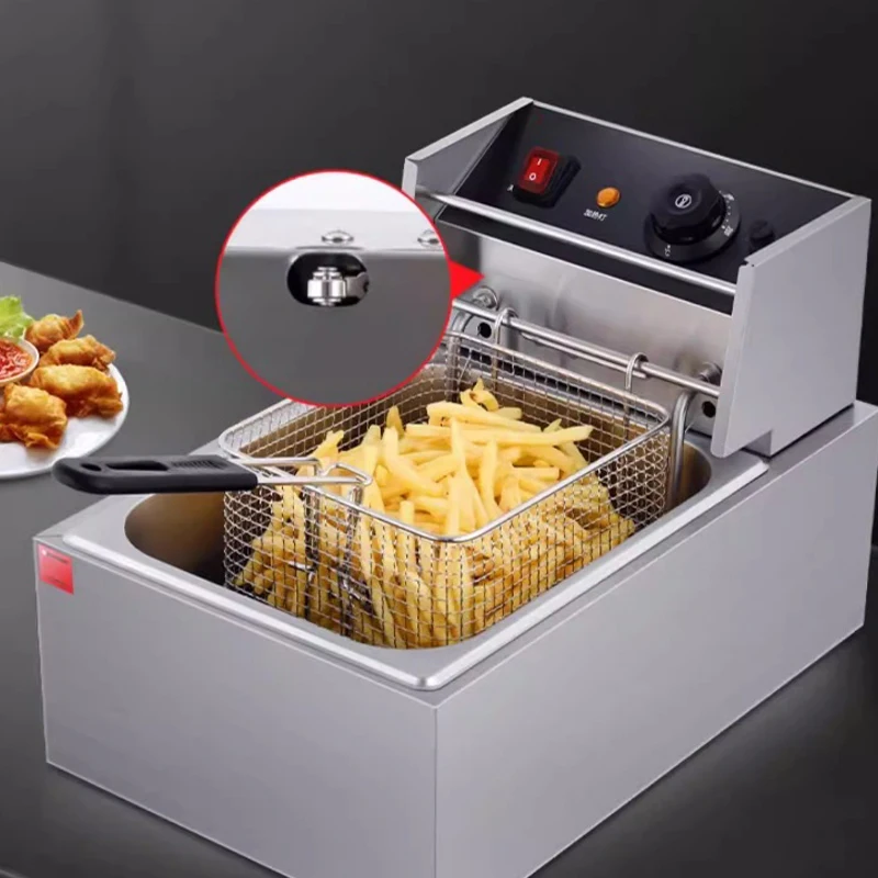 

Commercial Deep Fryer Electric Countertop Fryer 10L Single Tank Electric Countertop Fryer with Basket with Time & Temp Control