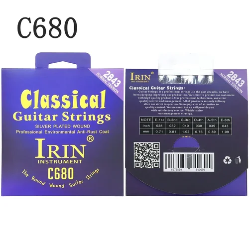 Imagen 2 del producto Cuerdas de guitarra clásica IRIN, cuerdas envolventes chapadas en plata de nailon, actuaciones de práctica profesional, accesorios de guitarra clásica