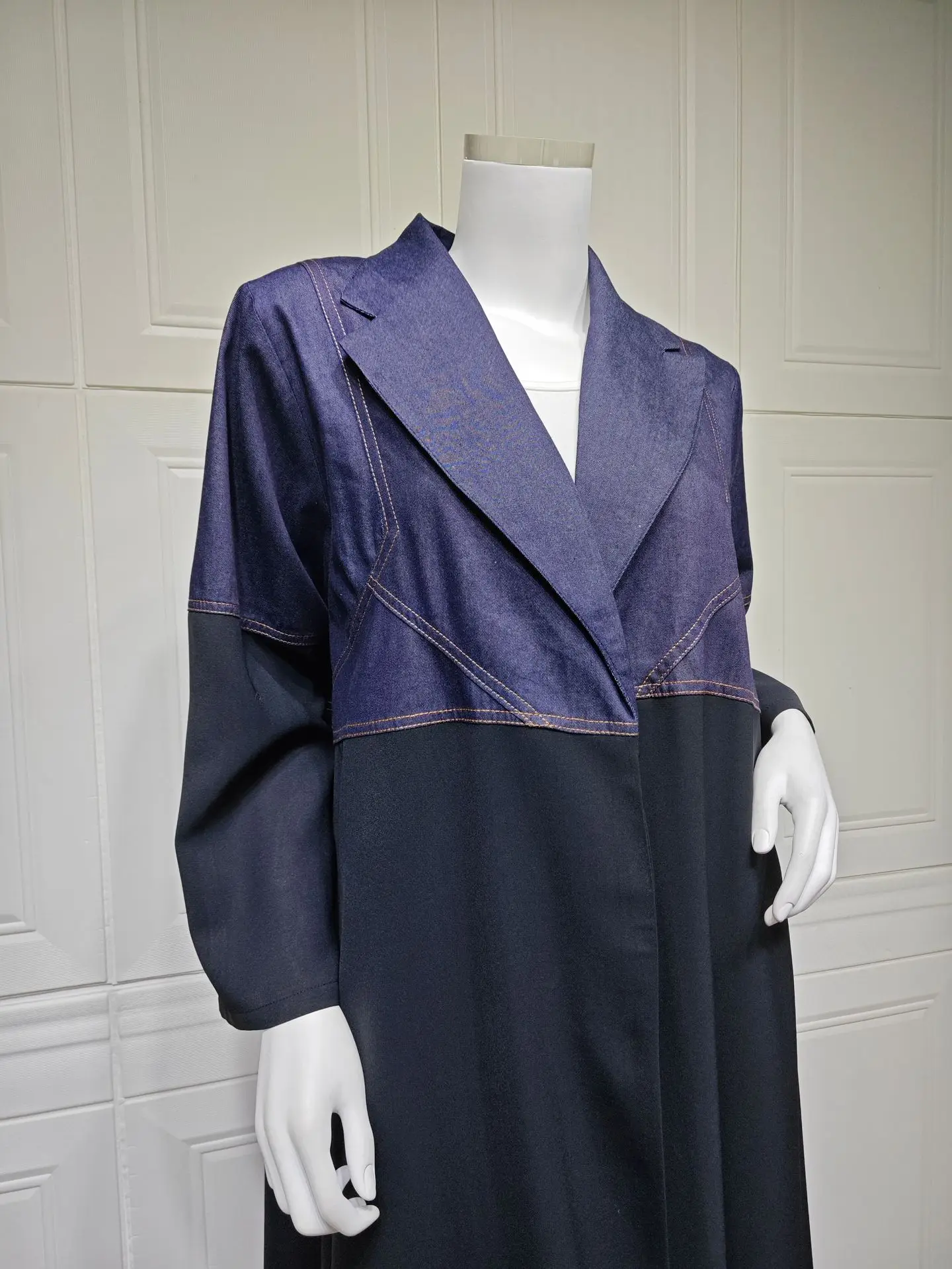 عيد كارديان معطف مسلم عباية للنساء دبي الدنيم المرقعة فستان الحفلات جلابية رمضان قفطان رداء 2025 ملابس خارجية إسلامية #6