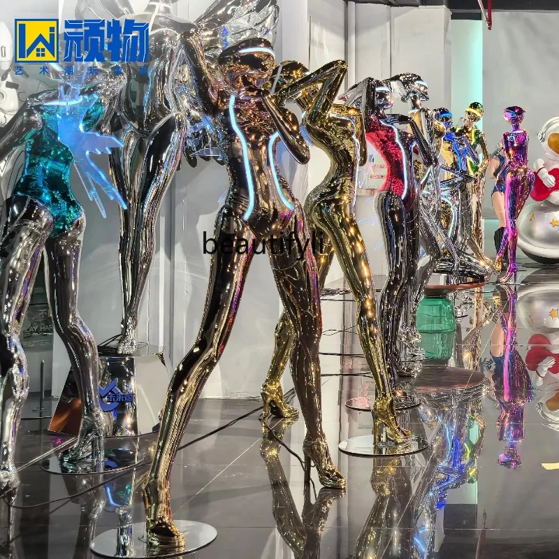 a17 Future Technology Goddess Mechanical Goddess Large Ornament Trendy Sculpture Bar KTV Fiberglass Floor Ornament