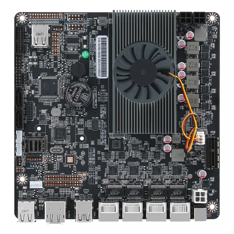 SZBOX NAS Intel N305 N100 NAS اللوحة الأم ITX معالج منزلي DDR5 M.2 4 * I226 2 * NVMe 6 * SATA 3.0 RJ45 2.5G LAN DP HD جهاز توجيه ناعم