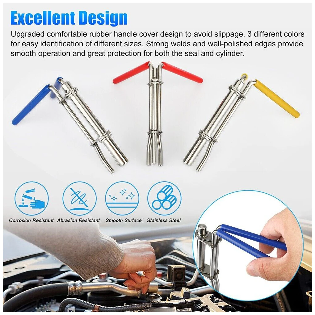 3pcs/set Portable U-Cup Rod Upgraded Seal Twister Install Tool Multi-Functional And Convenient