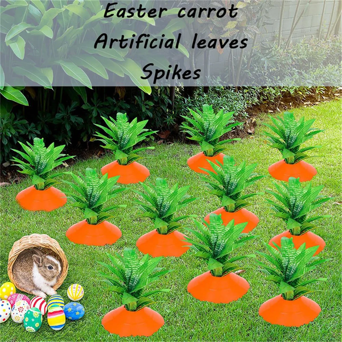 12PCS Easter Carrot Garden Stake Carrot Decorative, Carrots Yard Decor, Yard Sign Carrot Decorative Yard Stake