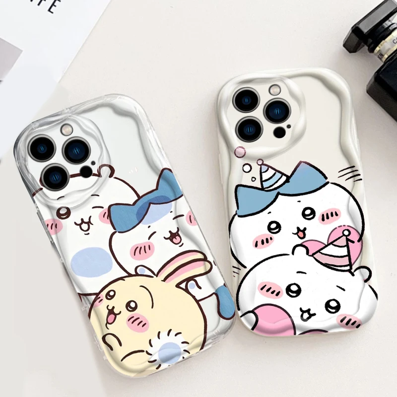 Usagi Chiikawa Hachiware Cute For Apple iPhone 15 14 13 12 11 XS XR X Pro Max Plus Wave Oil TPU Phone Case