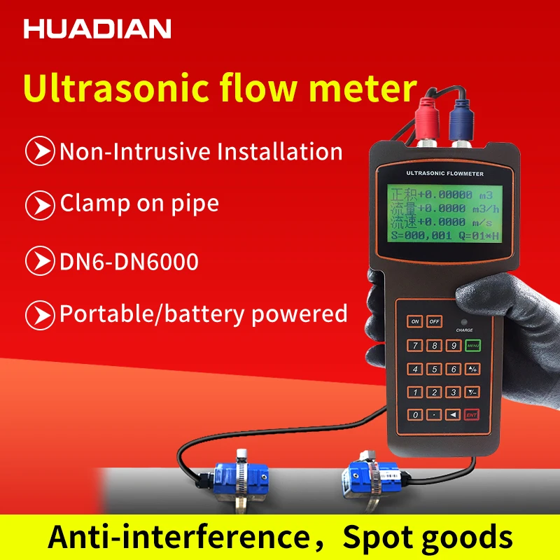 

2 inch 500mm price micro liquid water flow meter wireless portable clamp on handheld ultrasonic flow meter for fuel