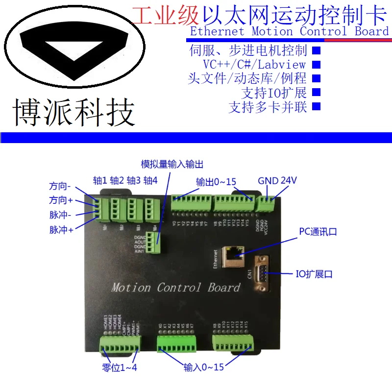 

Ethernet 4-axis Motion control card Serial port DMC1380 Four-axis mesh port